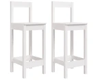 vidaXL Bar Chairs 2 pcs White 40x41.5x112 cm Solid Wood Pine