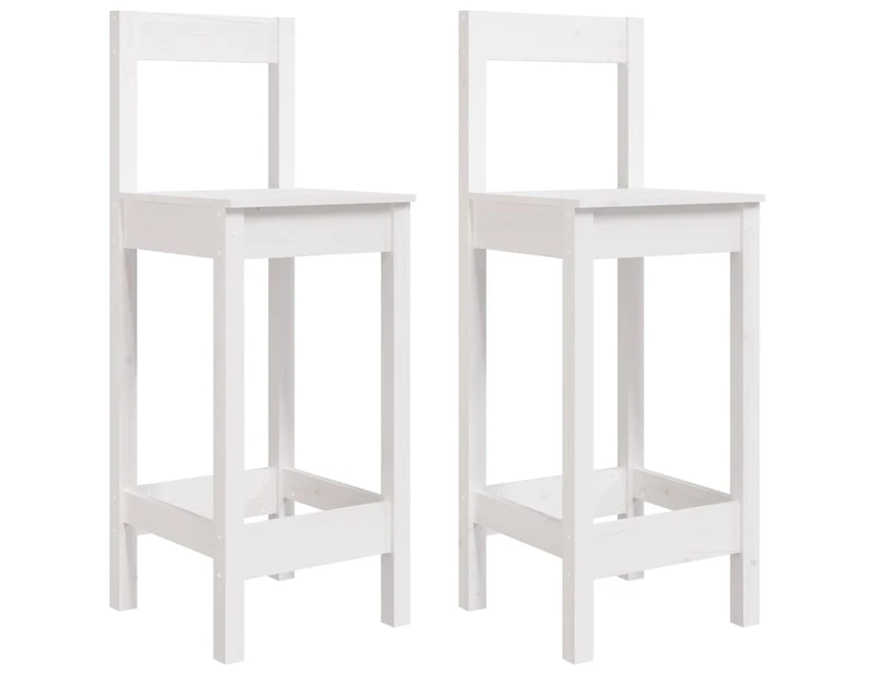 vidaXL Bar Chairs 2 pcs White 40x41.5x112 cm Solid Wood Pine