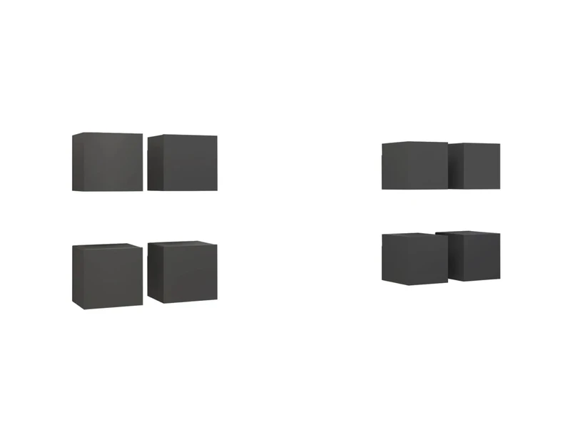 vidaXL Wall Mounted TV Cabinets 8 pcs Grey 30.5x30x30 cm