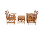 vidaXL 4 Piece Garden Lounge Set Solid Acacia Wood (310266+310272)