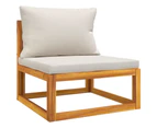 vidaXL Garden Middle Sofa with Light Grey Cushions Solid Wood Acacia