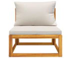 vidaXL Garden Middle Sofa with Light Grey Cushions Solid Wood Acacia