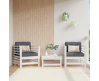 vidaXL Garden Chairs with Cushions 2 pcs White Solid Wood Pine