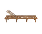 vidaXL Folding Sun Lounger with Cushion Solid Acacia Wood