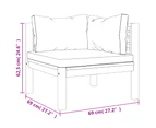 vidaXL Sectional Corner Sofa with Dark Grey Cushions Solid Acacia Wood