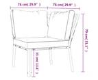 vidaXL Garden Chair with Grey Cushions 76x76x79 cm Steel