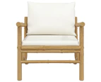 vidaXL Garden Chairs 2 pcs with Cream White Cushions Bamboo