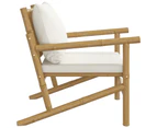 vidaXL Garden Chairs 2 pcs with Cream White Cushions Bamboo