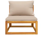 vidaXL Garden Middle Sofa with Taupe Cushions Solid Wood Acacia