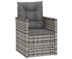 vidaXL 4 Piece Outdoor Lounge Set with Cushions Poly Rattan Grey