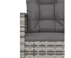 vidaXL 4 Piece Outdoor Lounge Set with Cushions Poly Rattan Grey