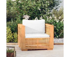 vidaXL Garden Sofa Chair with Cream Cushions Solid Wood Teak