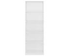 vidaXL 5-Tier Book Cabinet High Gloss White 60x24x175 cm Engineered Wood