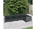 5 Piece Garden Lounge Set with Cushions Poly Rattan Dark Grey