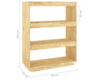 vidaXL Book Cabinet/Room Divider 80x35x103 cm Solid Pinewood