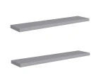 vidaXL Floating Wall Shelves 2 pcs Grey 120x23.5x3.8 cm MDF