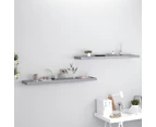 vidaXL Floating Wall Shelves 2 pcs Grey 120x23.5x3.8 cm MDF