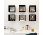 vidaXL Wall Cube Shelves 6 pcs Black 26x15x26 cm