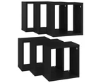 vidaXL Wall Cube Shelves 6 pcs Black 26x15x26 cm