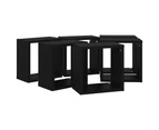 vidaXL Wall Cube Shelves 6 pcs Black 26x15x26 cm