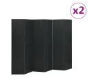 vidaXL 6-Panel Room Dividers 2 pcs Black 240x180 cm Steel