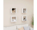 vidaXL Wall Cube Shelves 4 pcs White 26x15x26 cm