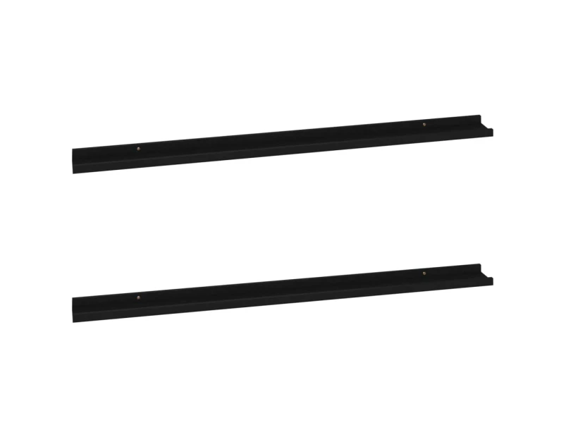 vidaXL Wall Shelves 2 pcs Black 115x9x3 cm