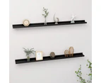 vidaXL Wall Shelves 2 pcs Black 115x9x3 cm