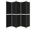 vidaXL 5-Panel Room Divider Black 250x220 cm Fabric