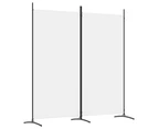 vidaXL 2-Panel Room Divider White 175x180 cm Fabric