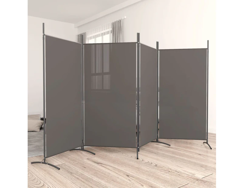 vidaXL 4-Panel Room Divider Anthracite 346x180 cm Fabric