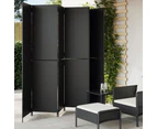 vidaXL Room Divider 6 Panels Black Poly Rattan