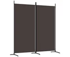 vidaXL 2-Panel Room Divider Brown 175x180 cm Fabric