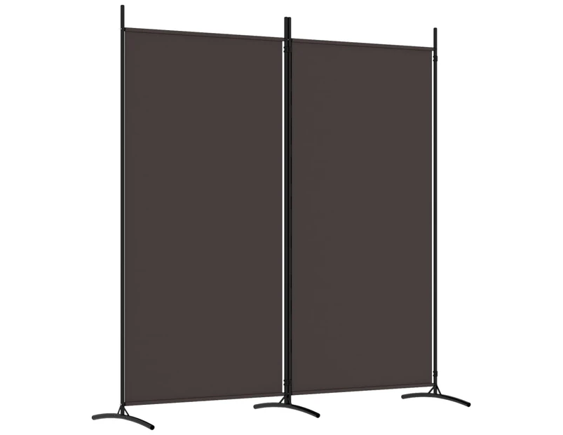 vidaXL 2-Panel Room Divider Brown 175x180 cm Fabric