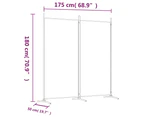 vidaXL 2-Panel Room Divider White 175x180 cm Fabric