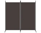 vidaXL 2-Panel Room Divider Brown 175x180 cm Fabric