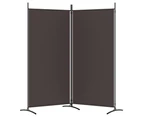 vidaXL 2-Panel Room Divider Brown 175x180 cm Fabric