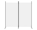 vidaXL 2-Panel Room Divider White 175x180 cm Fabric