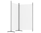 vidaXL 2-Panel Room Divider White 175x180 cm Fabric