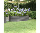 vidaXL Garden Raised Bed Powder-Coated Steel 152x80x36 cm Grey