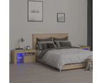 vidaXL Bedside Cabinets 2 pcs with LED Lights Sonoma Oak 70x36.5x40 cm