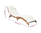 Sun Loungers with Cushions 2 pcs Cream White Solid Wood Acacia