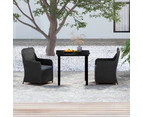 vidaXL 3 Piece Garden Dining Set with Cushions Black