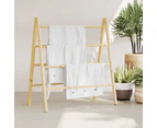 vidaXL Double Towel Ladder with 4 Rungs 90x50x100 cm Bamboo