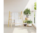 vidaXL Double Towel Ladder with 4 Rungs 90x50x100 cm Bamboo