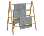 vidaXL Double Towel Ladder with 4 Rungs 90x50x100 cm Bamboo