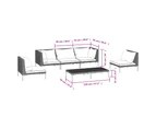 vidaXL 6 Piece Garden Lounge Set with Cushions Poly Rattan Dark Grey