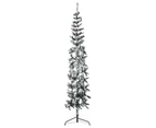 Slim Artificial Half Christmas Tree with Flocked Snow 210 cm