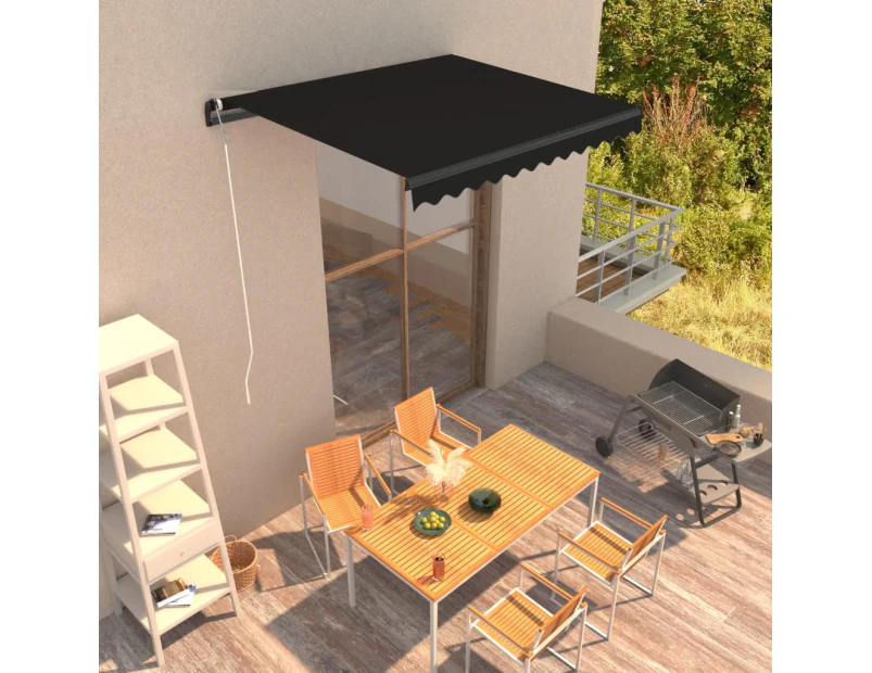 vidaXL Manual Retractable Awning 300x250 cm Anthracite