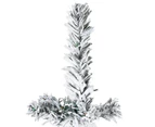 Slim Artificial Half Christmas Tree with Flocked Snow 210 cm